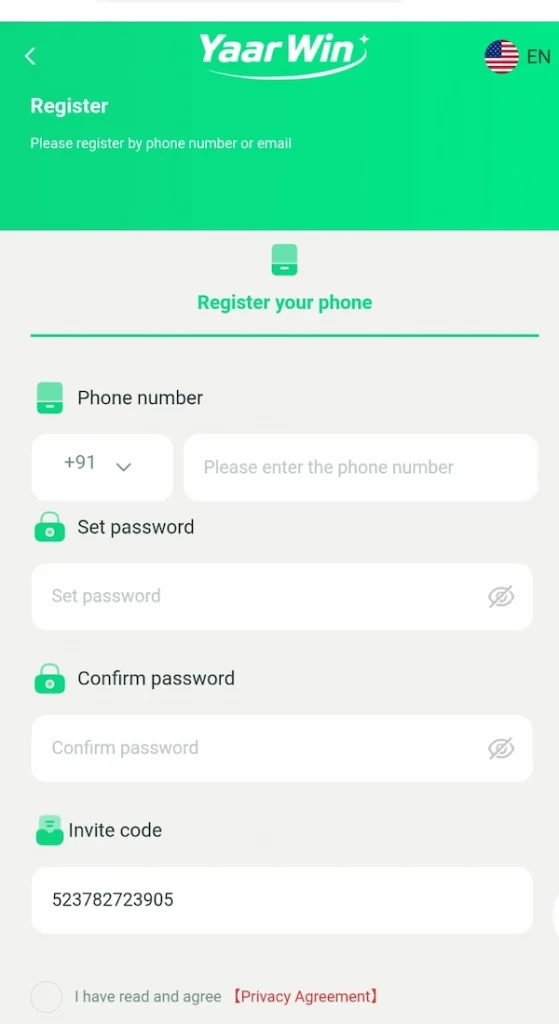 Yaar Win Register & Login